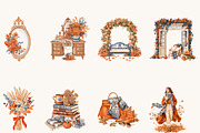 Cozy Autumn Clipart Bundle, an Object Illustration by BusyDaydesign (Thumbnail 2 of 9)