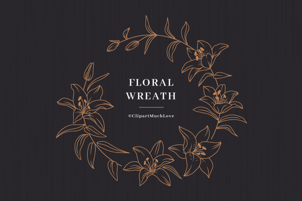Floral wreath svg, Lily clipart, an Illustration by ClipartMuchLove (Photo 2 of 8)