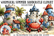 Whimsical Summer Sandcastle Clipart, an Illustration by OK Design (Thumbnail 1 of 6)