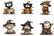 Halloween Farm Watercolor Clipart, a Seasonal Illustration by CreationArt (Thumbnail 3 of 5)