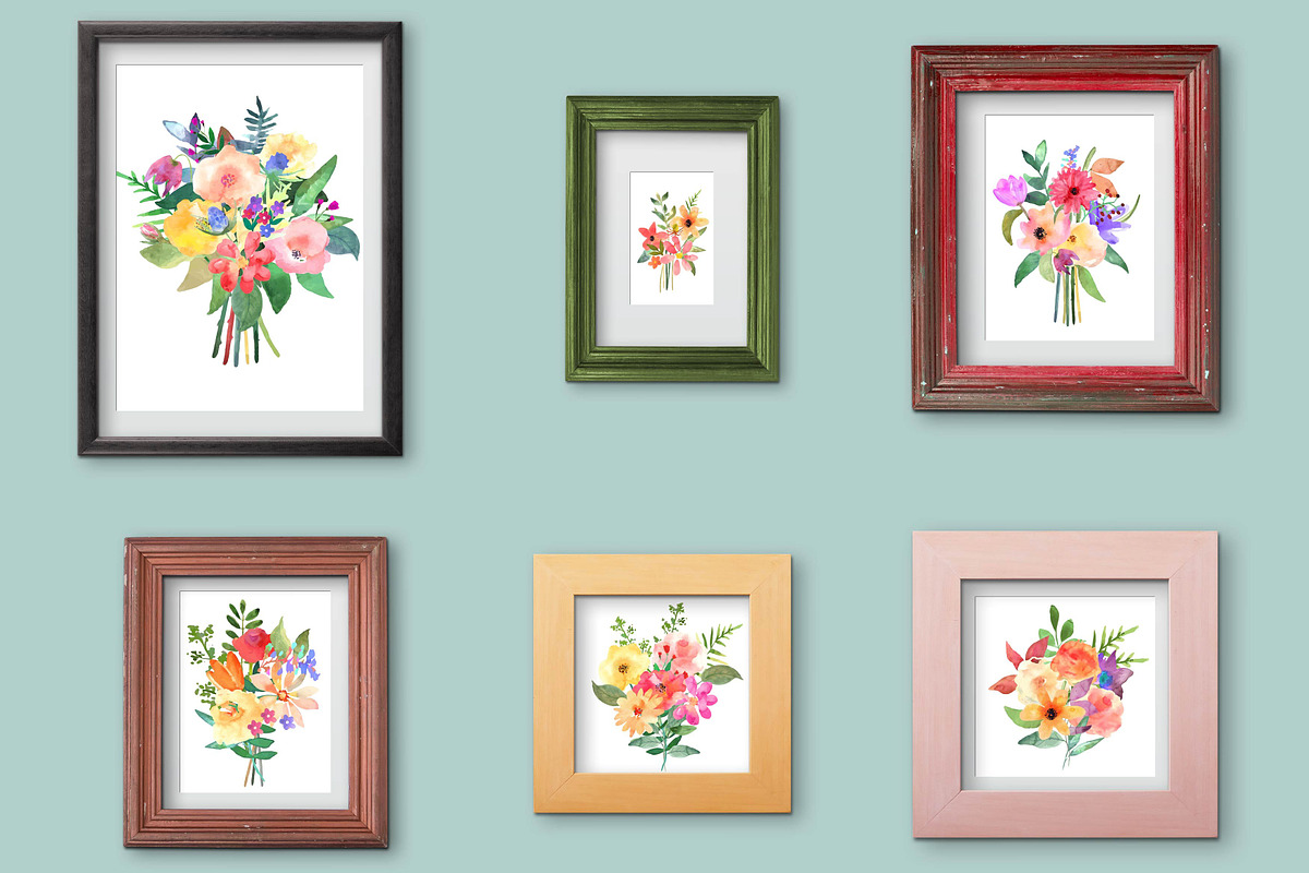Watercolor lite flowers. EPS 10, a Background Graphic by Julycolor (Photo 4 of 11)