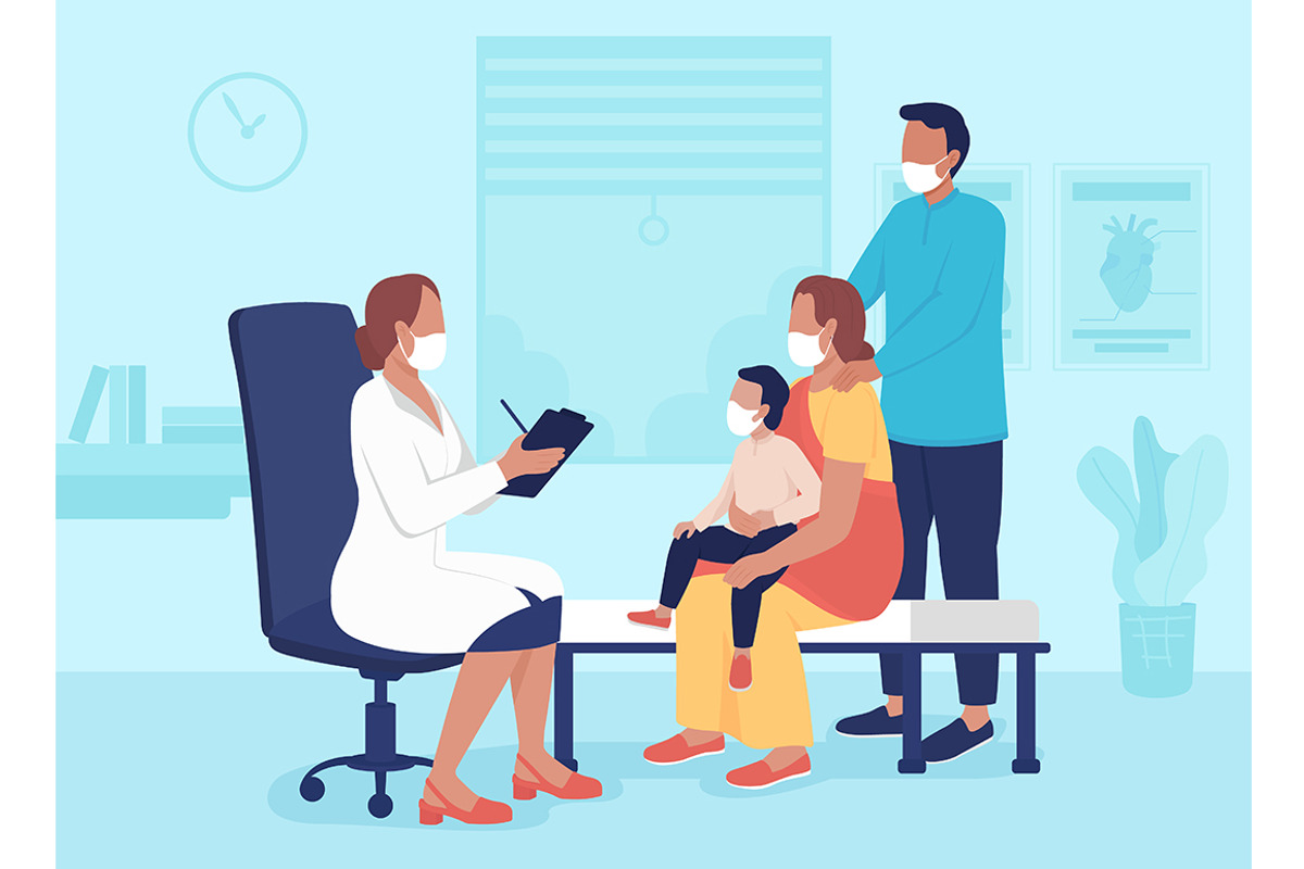 Visit doctor flat illustrations, a Healthcare Illustration by IMG visuals characters (Photo 3 of 7)