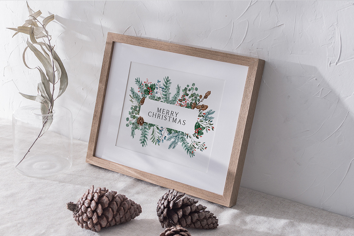 Winter Greenery Watercolor Set, an Illustration by NassyArt (Photo 5 of 10)