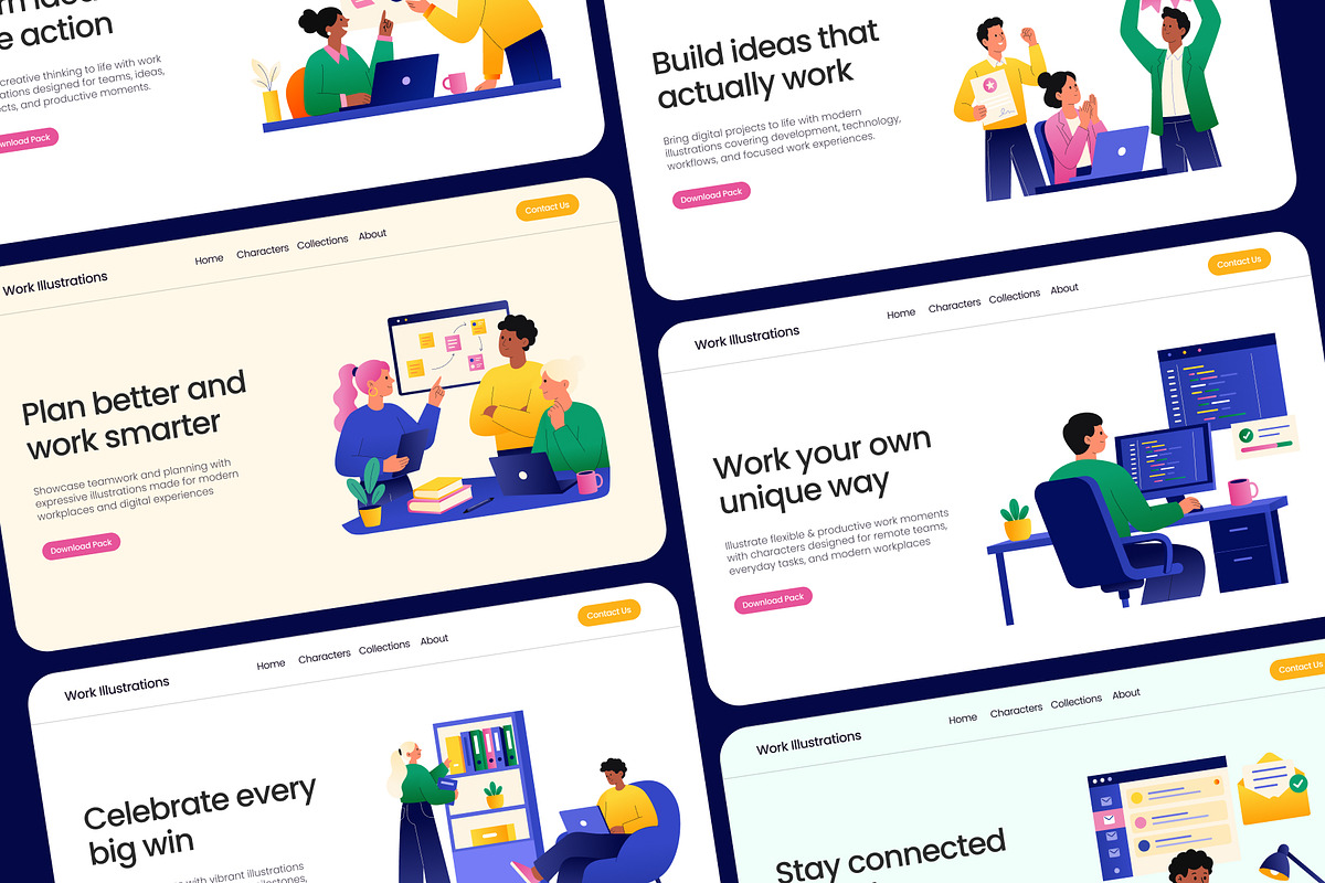 60 Work Flat Illustrations, a Work Illustration by Prosymbols (Photo 6 of 9)