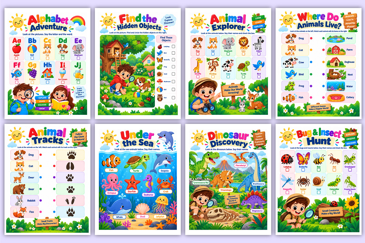 Kids Discovery Activity Workbook Kdp, a Stationery Template by Mustafiz (Photo 3 of 5)