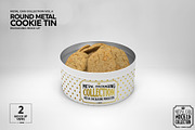 Metal Round Cookie Tin Mockup, a Cups & Container Mockup by INCDesign (Thumbnail 3 of 8)