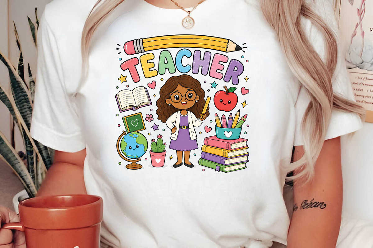 Back to School Teacher Sublimation, a Seasonal Illustration by DreamPrint404 (Photo 5 of 6)