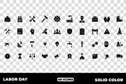 Labor Day Worker Solid Icons, a Solid Icon by Unique Design Team (Thumbnail 1 of 3)