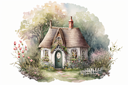 Spring Cottage Watercolor Collection, a Seasonal Illustration by OREJE (Thumbnail 4 of 17)