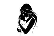50 Mother and Baby Silhouette Bundle, an Illustration by Creativeshirt (Thumbnail 40 of 48)