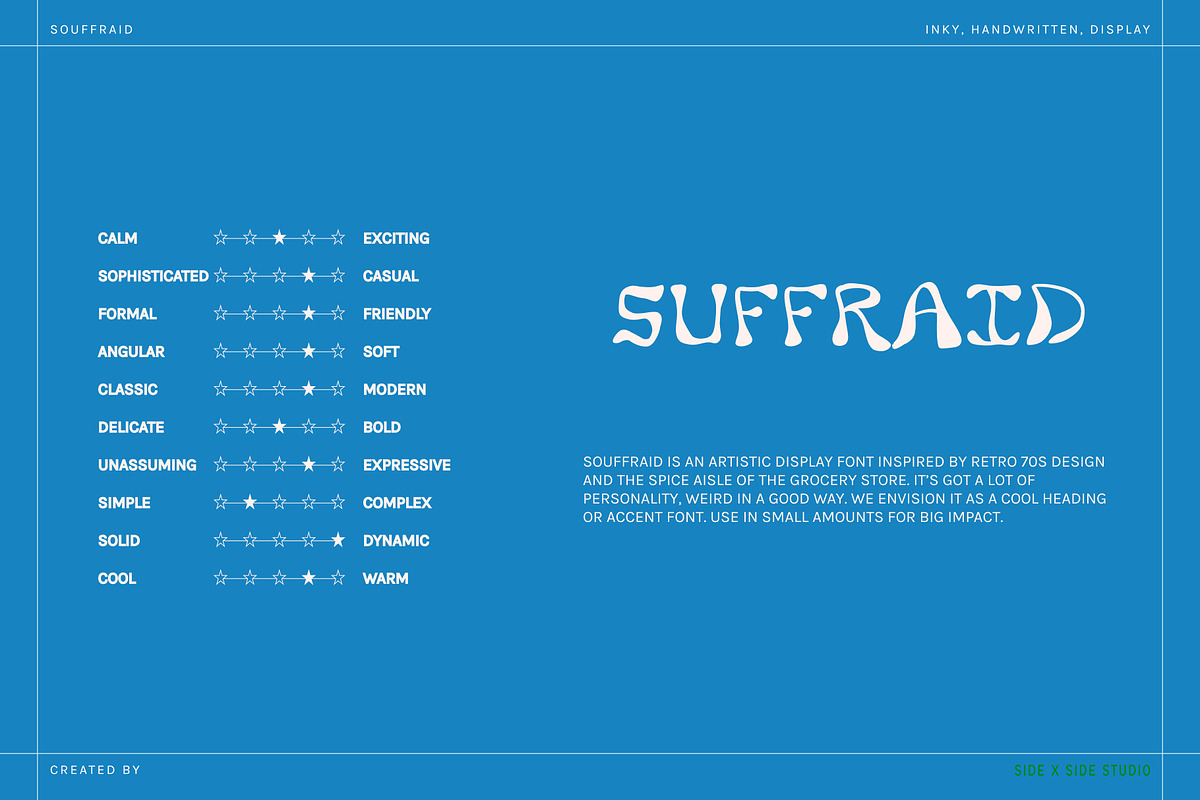 Souffraid Display Font + Icon Bundle, a Handwritten Font by Side X Side Studio (Photo 4 of 8)