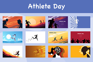 Athlete day illustration bundle, a Sport Illustration by foxndeer