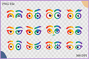 Colorful Rainbow Cartoon Eye SVG Set, an Object Illustration by Gfx Expert Team (Thumbnail 2 of 3)