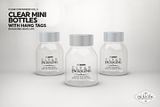 Clear Mini Bottle Set Mockup, a Cups & Container Mockup by INCDesign (Thumbnail 6 of 7)