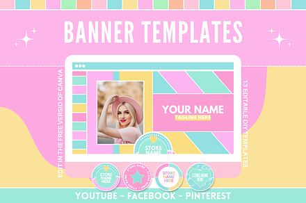 Rainbow Social Media Banners, a Social Media Template by SunshineStudioBoutique