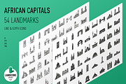 African Capitals - Landmark Icons, an Icon by Jozsef Balazs-Hegedus (Thumbnail 1 of 6)