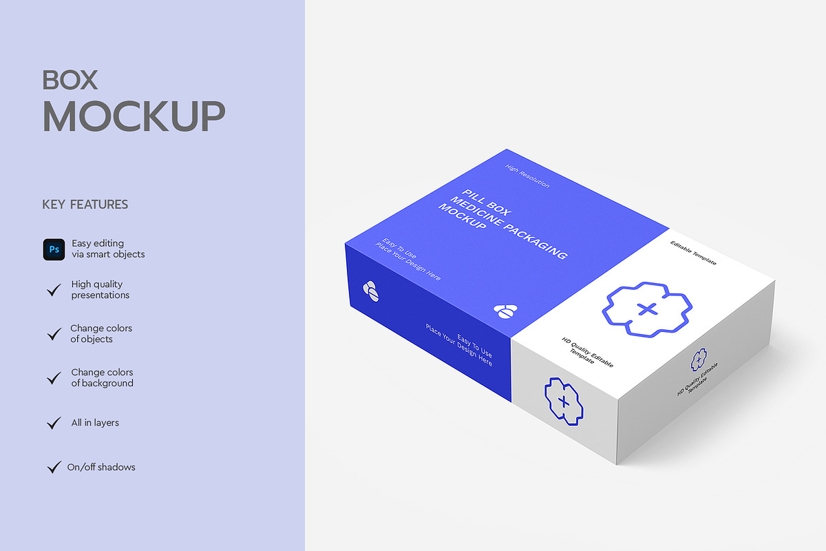 Pill Box Medicine Packaging Mockup, a Packaging Mockup by graphypix (Photo 2 of 4)