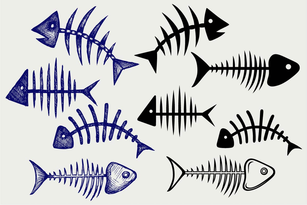 Fish bone SVG, an Outline Icon by LineworkStock