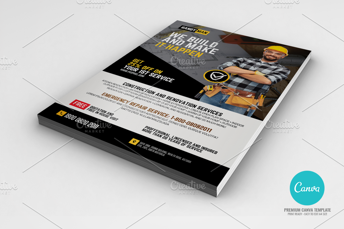 Home Renovation and Contracting, a Flyer Template by PSDPixel (Photo 2 of 5)