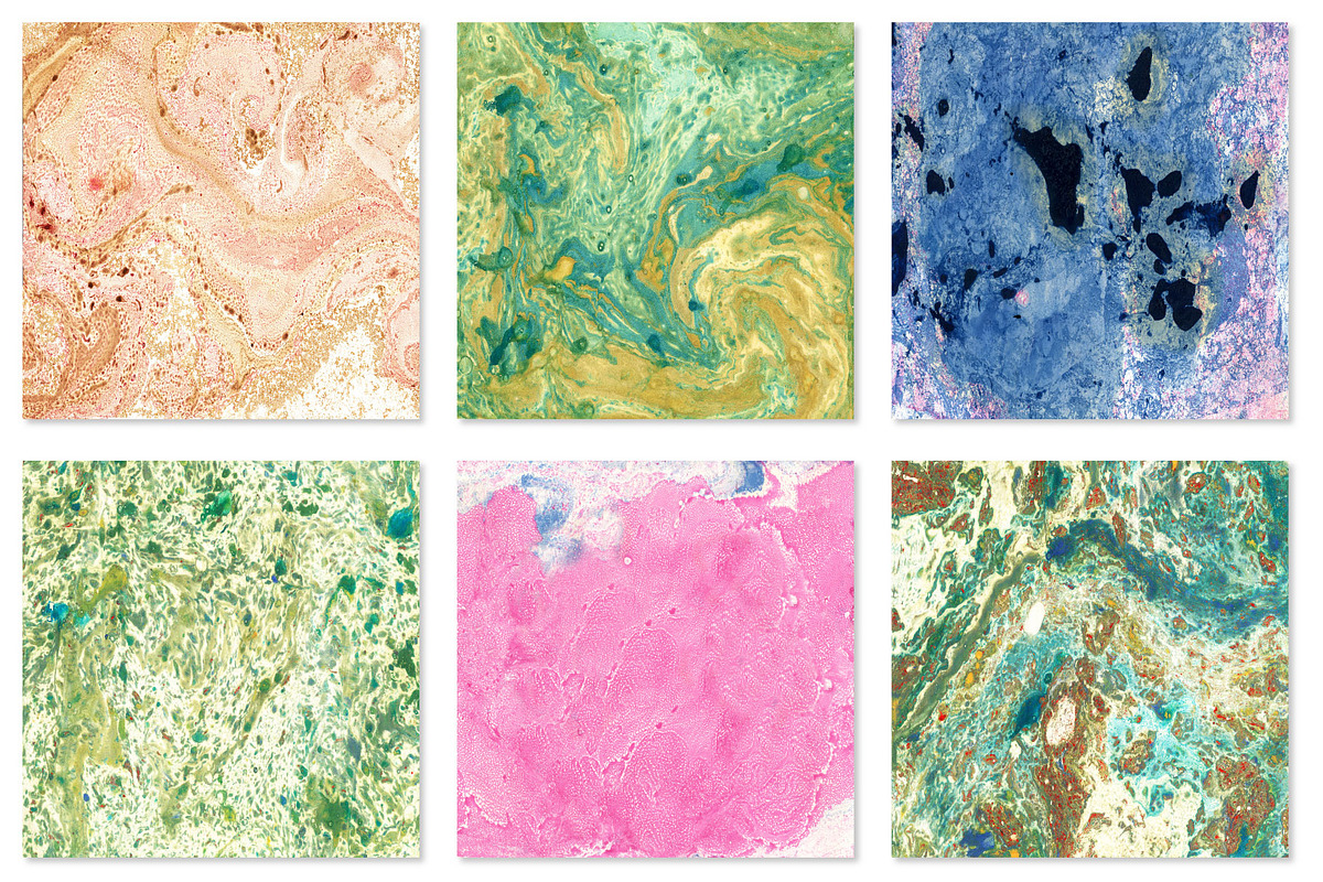 12 Marbled Paper Backgrounds, a Texture Graphic by Studio Indigo (Photo 2 of 3)