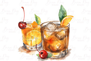 Watercolor Cocktail & Drinks Clipart