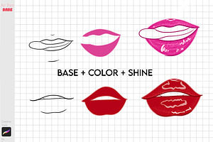 Procreate Anime Mouth Lips Stamps