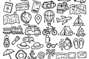 Set of travel outline doodle signs, a Transportation Illustration by Voodz_shop (Thumbnail 2 of 3)