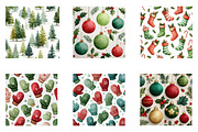 Watercolor Christmas Digital Paper, an Illustration by CreationArt (Thumbnail 3 of 4)
