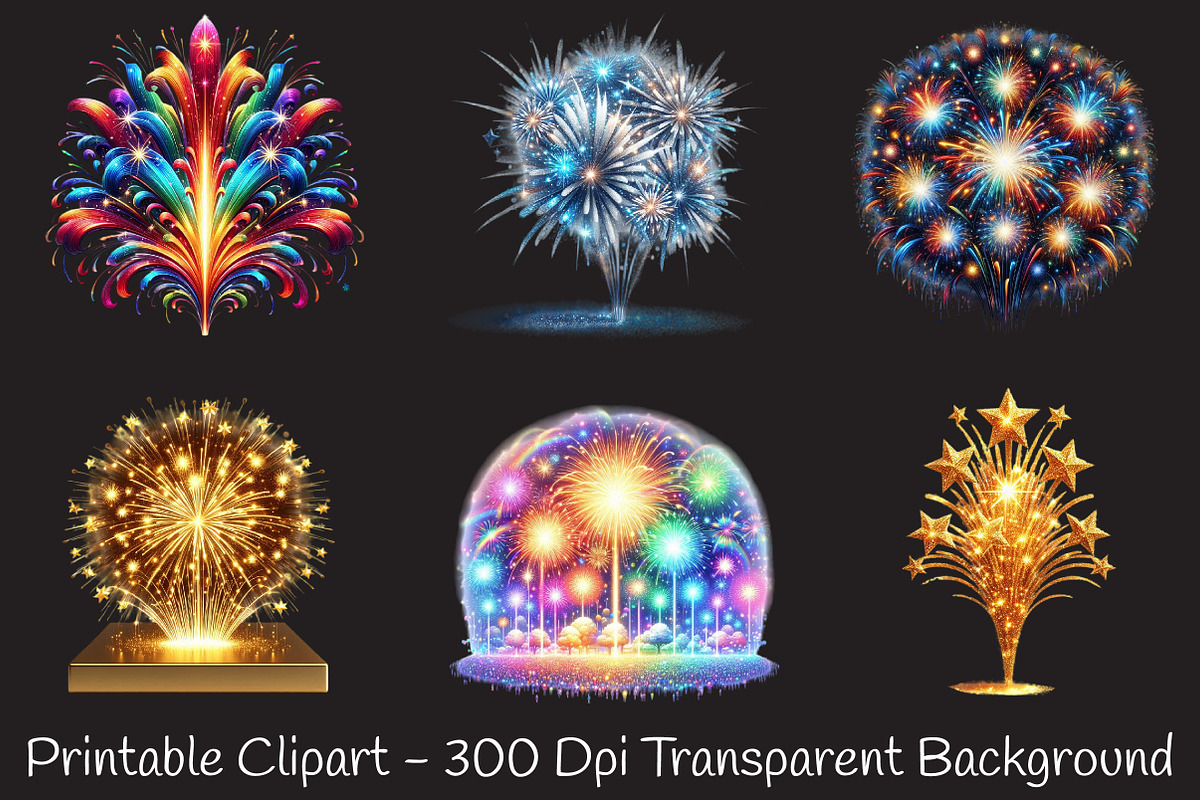Colorful Fireworks Festival New Year, an Illustration by RobertsArt (Photo 4 of 5)