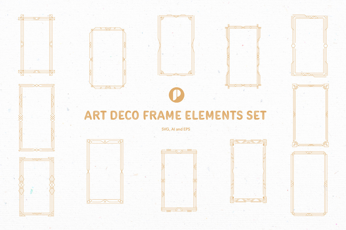 Art Deco Frame Elements Set, an Object Illustration by peterdraw (Photo 1 of 6)