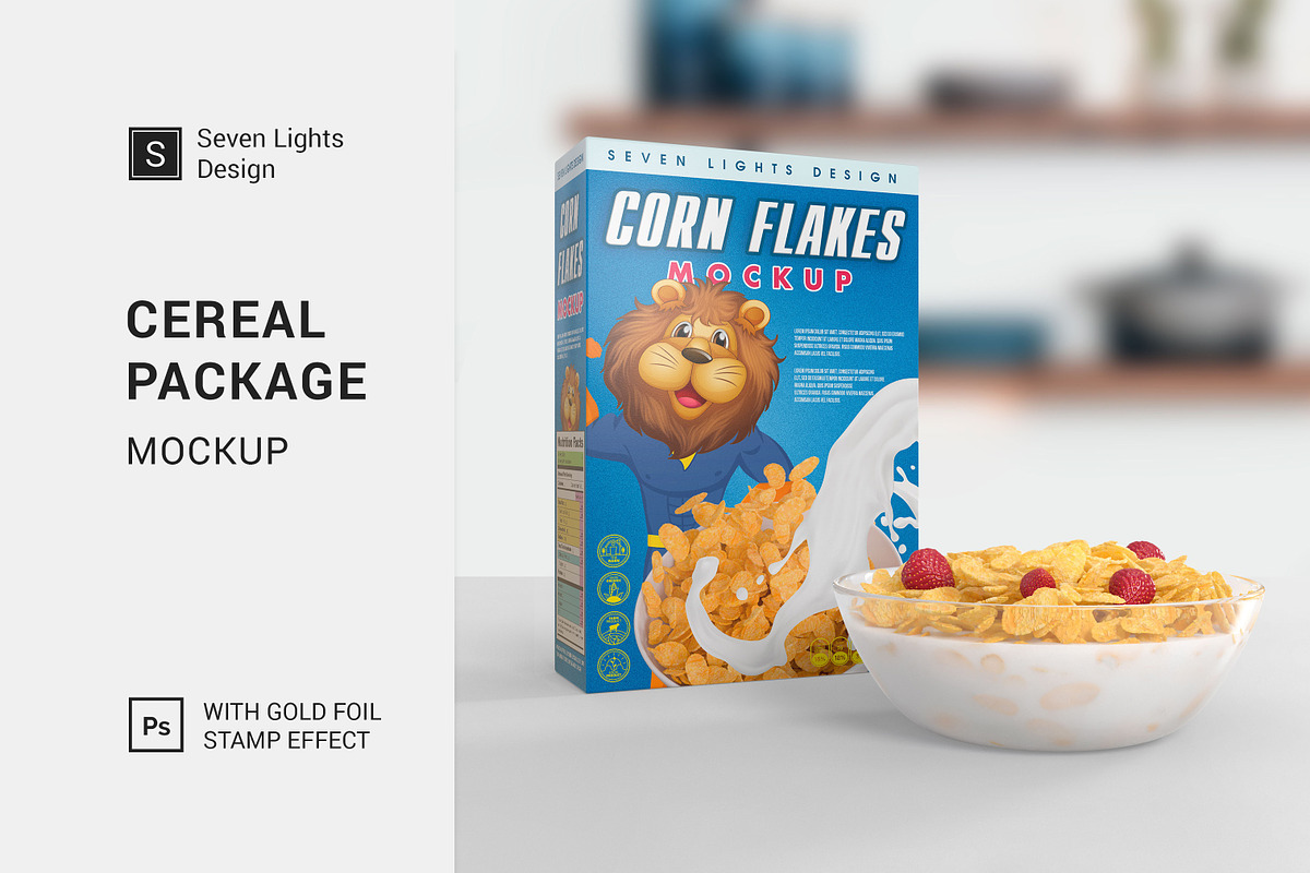 Cereal Package Mockup, a Packaging Mockup by Seven Lights (Photo 1 of 15)