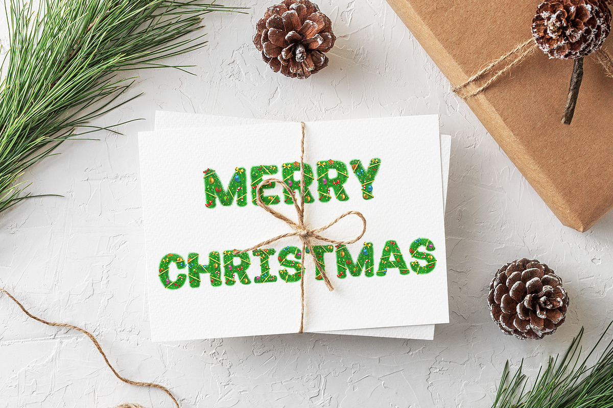 Christmas Fir Tree Vector Alphabet, an Object Graphic by Chuhastock (Photo 6 of 12)