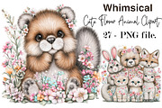 Cute Flower Animal Clipart Bundle, an Animal Illustration by SVGArt (Thumbnail 1 of 4)