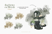 Watercolor Halloween Witch PNG, a Decorative Illustration by Balada Digital Art (Thumbnail 5 of 9)