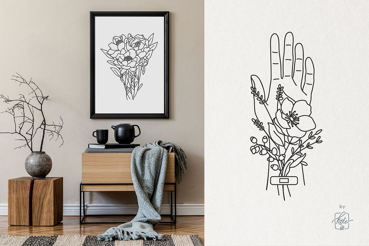 WILDFLOWER LINE ART, an Object Illustration by Kate Art (Photo 21 of 22)