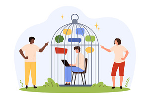 Illustrating Internet Addiction app, a Technology Illustration by Flashvector
