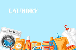 Laundry Service Background.