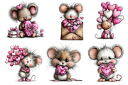 Valentine's Whimsical Mouse Clipart, an Illustration by Dream Creation (Thumbnail 7 of 8)