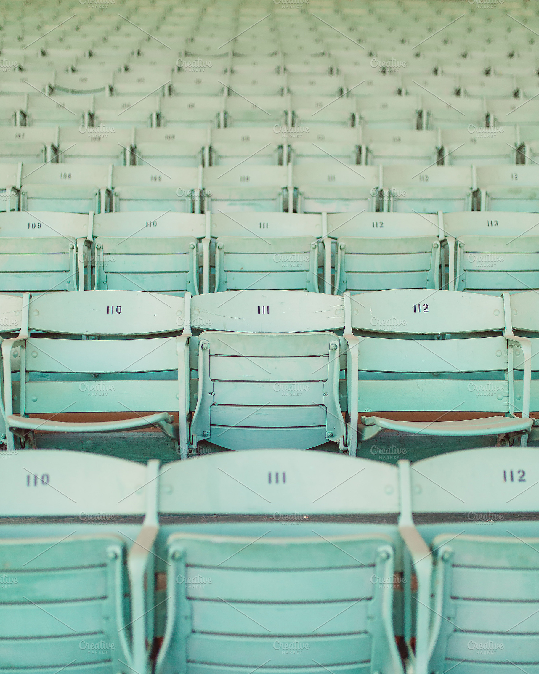 Retro Mint Green Seats Stock Photo, an Architecture Photo by Munopia