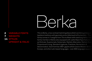 Berka Hybrid Sans Serif Family