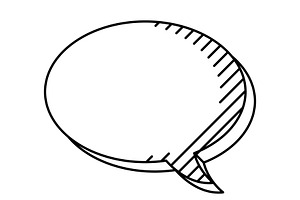 Speech bubble in line art style., an Object Illustration by incomible