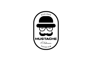 Face Smile Man Mustache Cool Logo