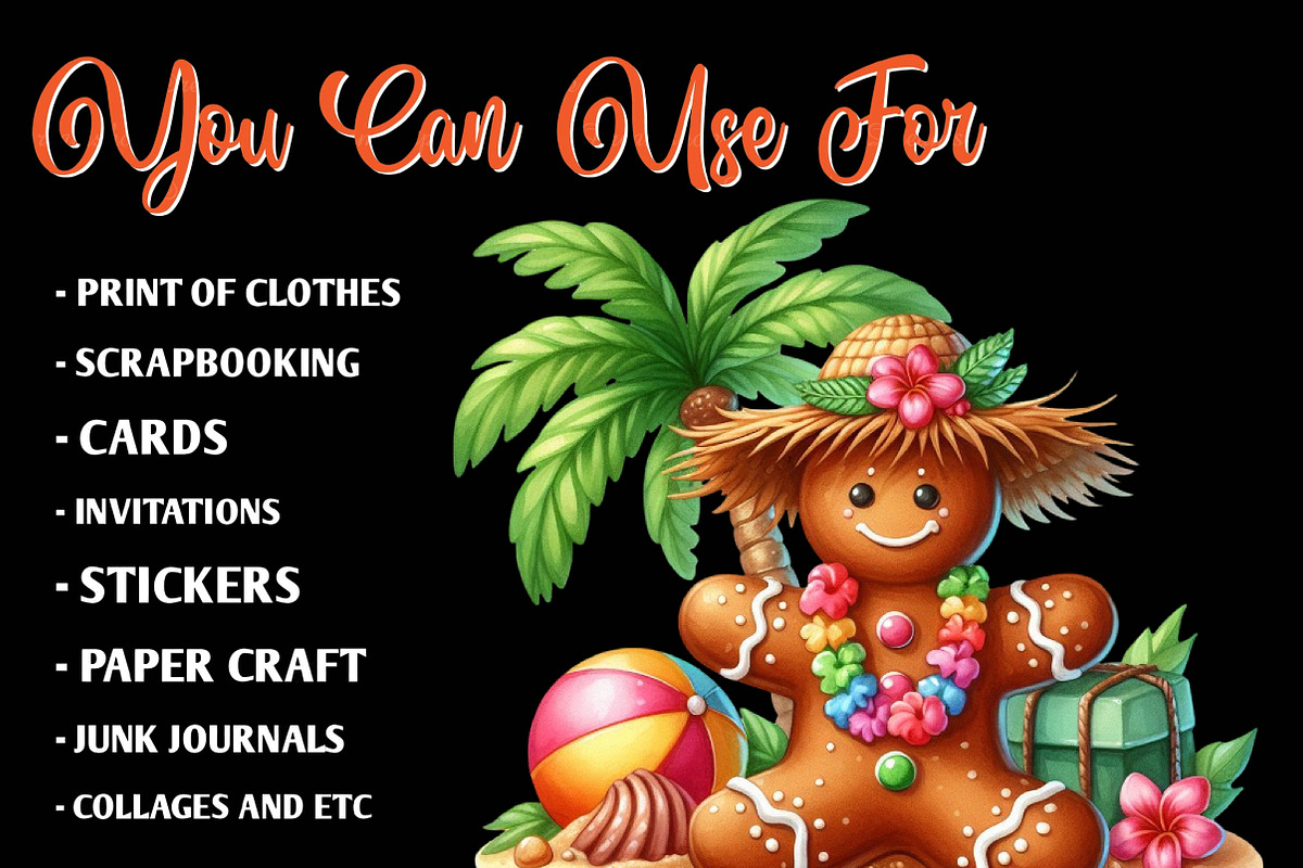 Summer Christmas PNG Watercolor, an Illustration by CreationArt (Photo 9 of 9)