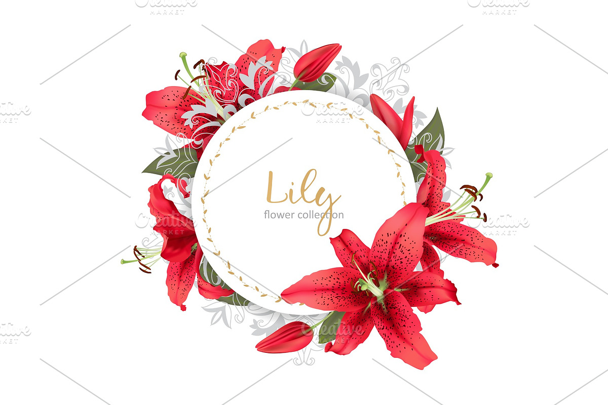 Wedding invitation with lily flowers, a Decorative Illustration by irska