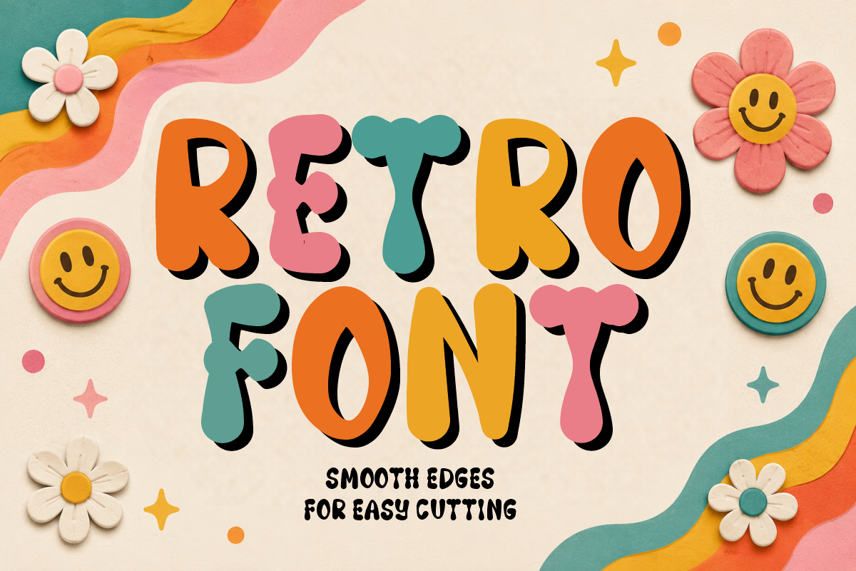 Cute Groovy - Retro 70s Display Font, a Sans Serif Font by KiddoGlyphs Studio (Photo 2 of 5)