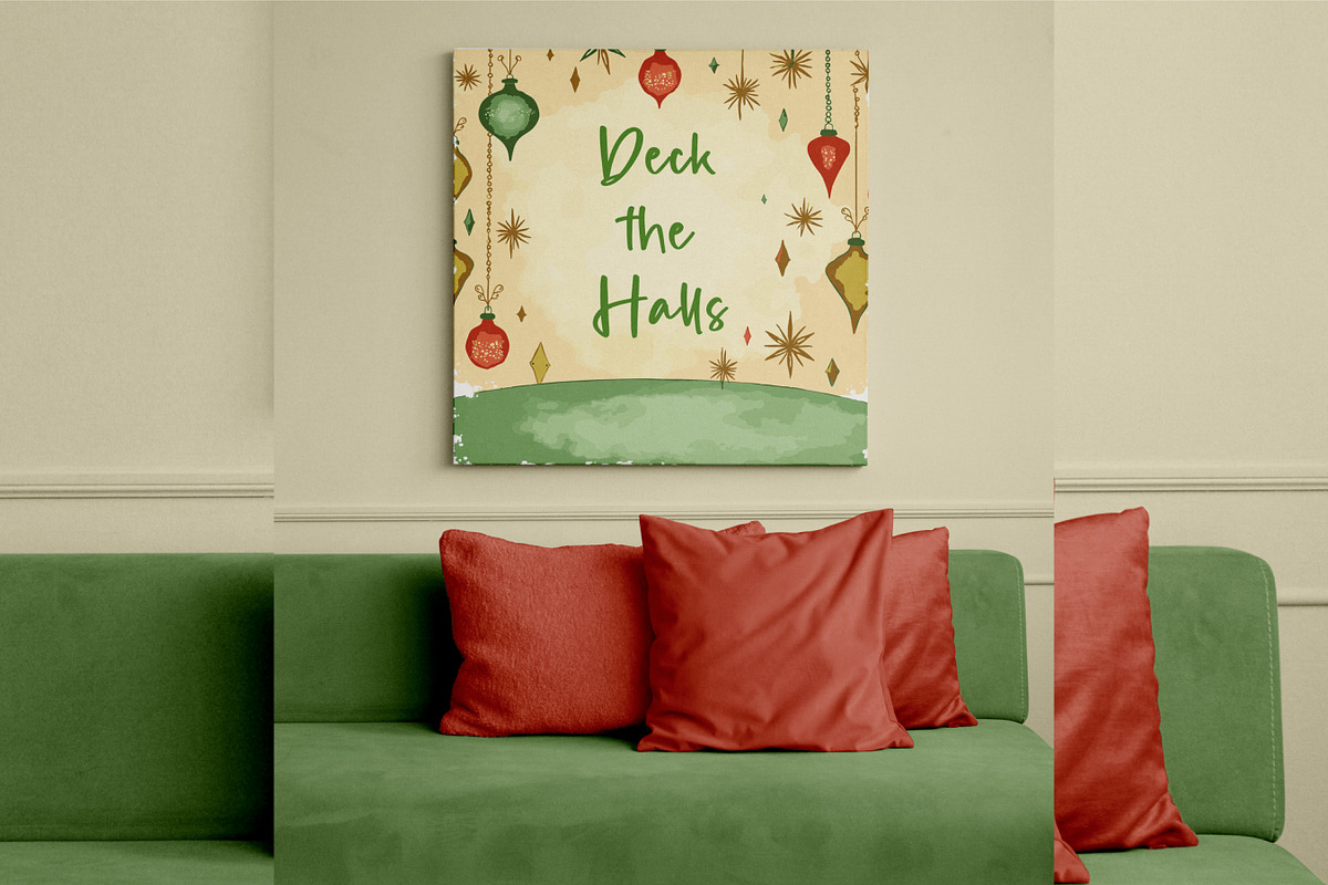 Retro Christmas Ornament-Backgrounds, a Seasonal Illustration by Blynn Pippen (Photo 7 of 19)