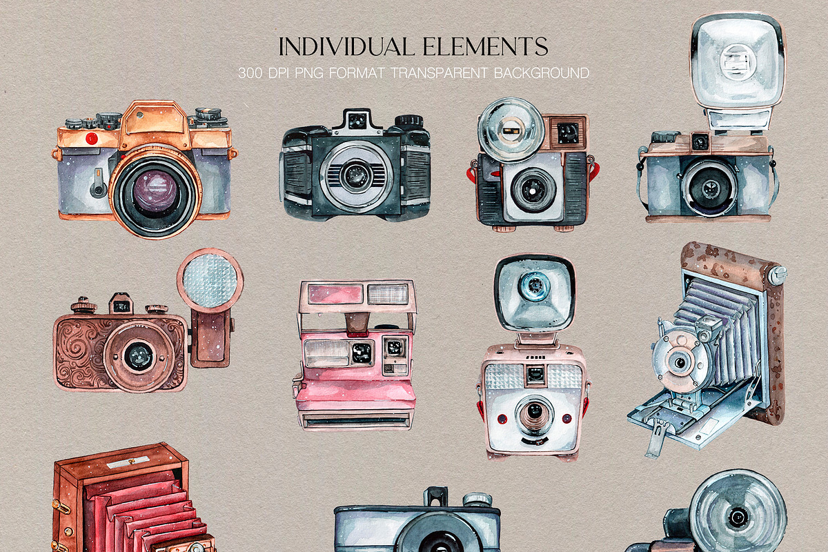 Photography Vibes / vintage cameras, an Illustration by CrystalinaShop (Photo 2 of 4)