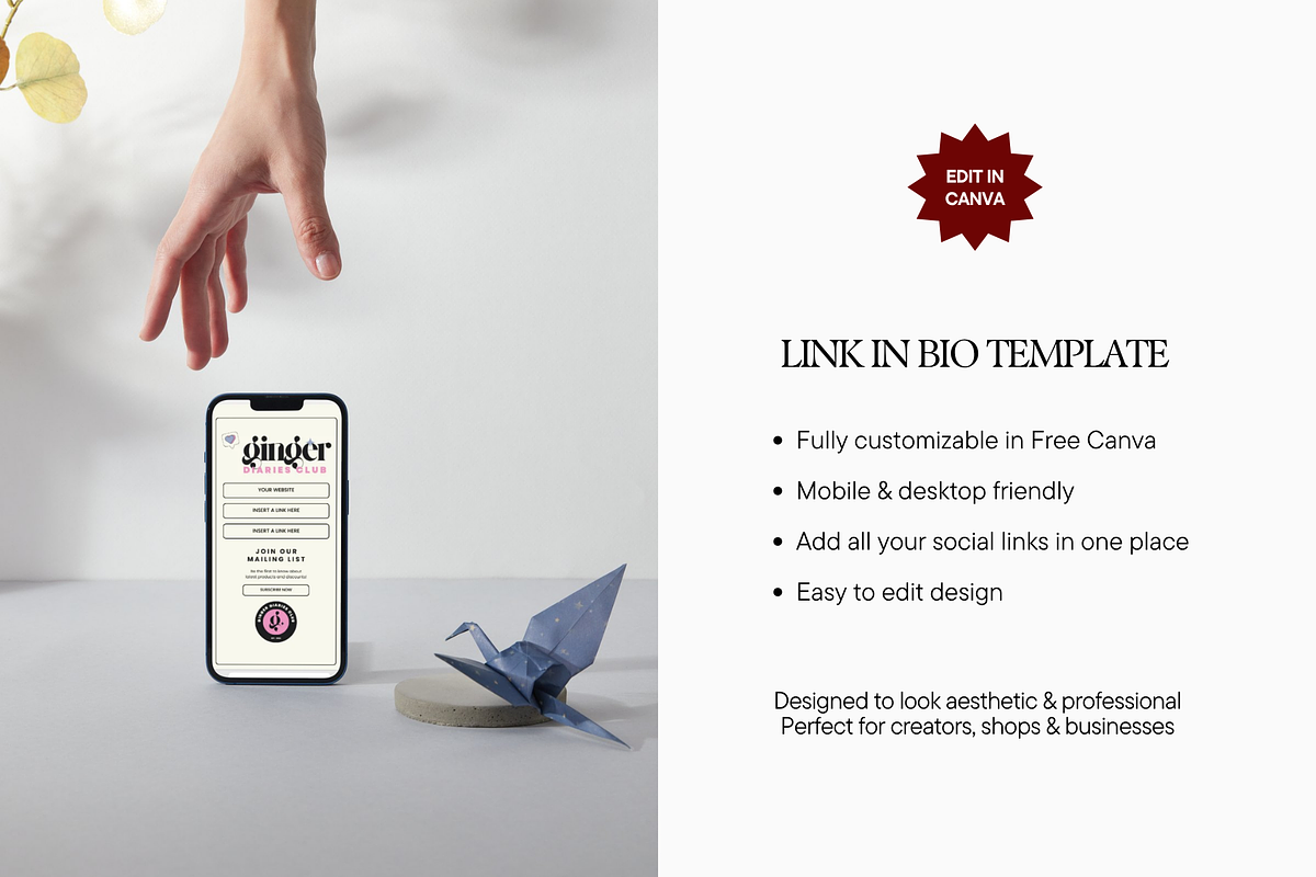 Canva Link In Bio Template, a Landing Page Template by Anna Design Studio (Photo 2 of 11)