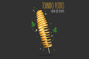 Tornado Potato. Vector Illustration