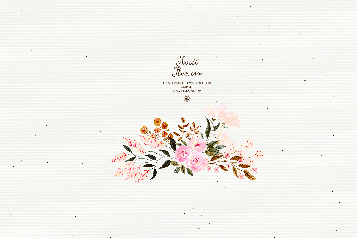 Sweet Flowers - watercolor set, an Illustration by Webvilla Studio (Photo 6 of 8)